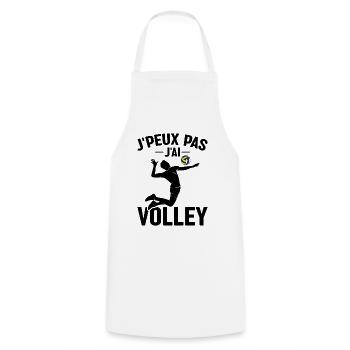 Je Peux Pas J'ai Volley - Tablier de cuisine - blanc - Devant - AI Model Male 185 dark (185cm)