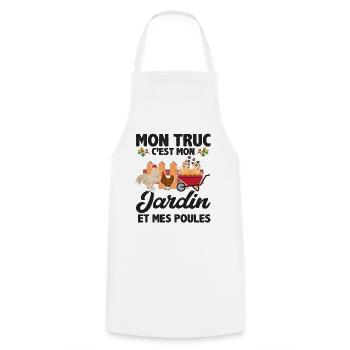 Mon Truc C'est Mon Jardin Et Mes Poules - Tablier de cuisine - blanc - Devant - AI Model Male 185 dark (185cm)