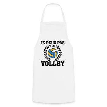 Je Peux Pas J'ai Volley - Tablier de cuisine - blanc - Devant - AI Model Male 185 dark (185cm)