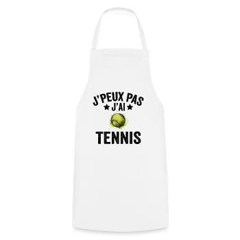 Je Peux Pas J'ai Tennis - Tablier de cuisine - blanc - Devant - AI Model Male 185 dark (185cm)