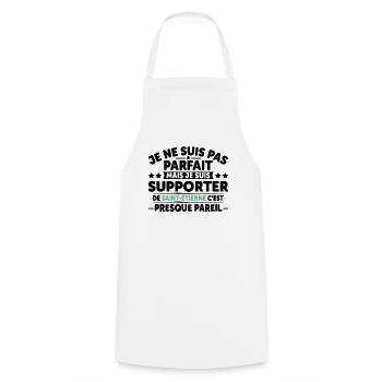 Supporter De Saint Étienne - Tablier de cuisine - blanc - Devant - AI Model Male 185 dark (185cm)
