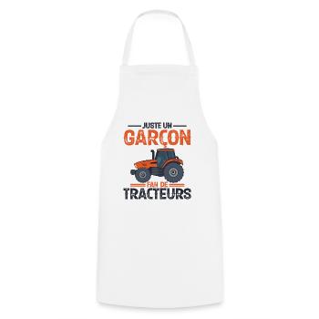 Juste Un Garçon Fan De Tracteurs - Tablier de cuisine - blanc - Devant - AI Model Male 185 dark (185cm)