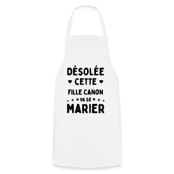 Désolée cette fille canon va se marier - Tablier de cuisine - blanc - Devant - AI Model Male 185 dark (185cm)