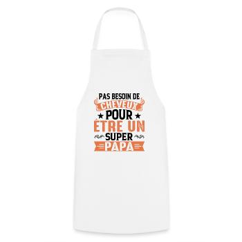 Pas Besoin De Cheveux Pour Être Un Super Papa - Tablier de cuisine - blanc - Devant - AI Model Male 185 dark (185cm)