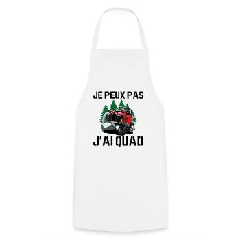 Je Peux Pas J'ai Quad - Tablier de cuisine - blanc - Devant - AI Model Male 185 dark (185cm)