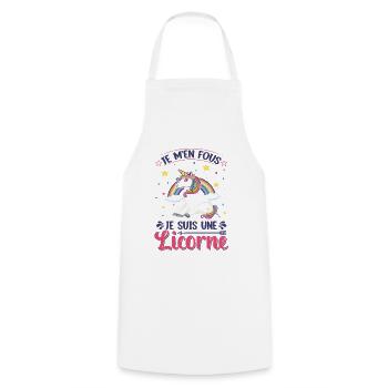 Je M'en Fous Je Suis Une Licorne - Tablier de cuisine - blanc - Devant - AI Model Male 185 dark (185cm)