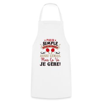 Je Suis Un Pongiste Génial - Tablier de cuisine - blanc - Devant - AI Model Male 185 dark (185cm)