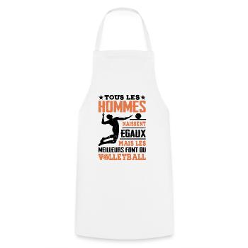 Les Meilleurs Hommes Font Du Volleyball - Tablier de cuisine - blanc - Devant - AI Model Male 185 dark (185cm)