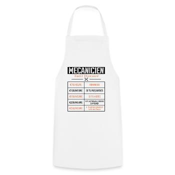 Tarif Horaire D'un Mécanicien Cadeau Humour - Tablier de cuisine - blanc - Devant - AI Model Male 185 dark (185cm)
