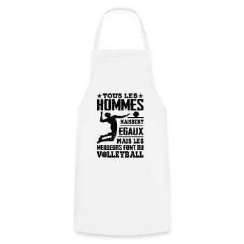 Les Meilleurs Hommes Font Du Volleyball - Tablier de cuisine - blanc - Devant - AI Model Male 185 dark (185cm)