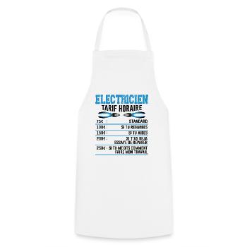 Le Tarif Horaire D'un Électricien - Tablier de cuisine - blanc - Devant - AI Model Male 185 dark (185cm)