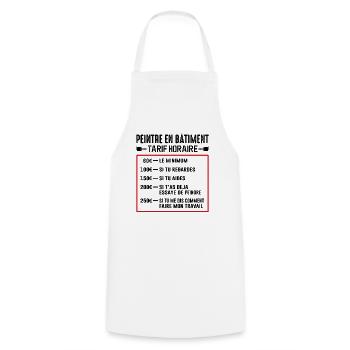 Peintre En Bâtiment Tarif Horaire - Tablier de cuisine - blanc - Devant - AI Model Male 185 dark (185cm)