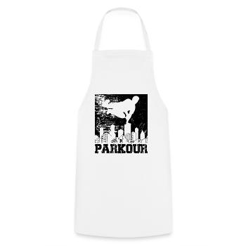 Parkour - Cooking Apron - white - Front - AI Model Male 185 dark (185cm)