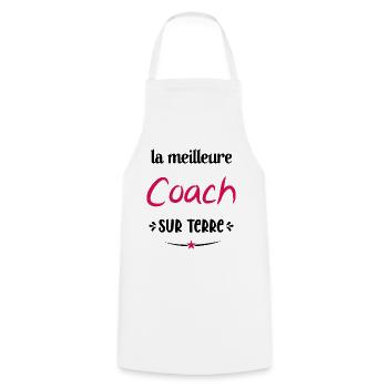 La Meilleure Coach Sur Terre Humour Entraîneuse - Tablier de cuisine - blanc - Devant - AI Model Male 185 dark (185cm)