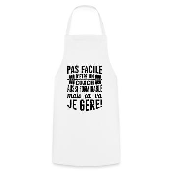 Sport Coach Idée Cadeau Anniversaire Motivation - Tablier de cuisine - blanc - Devant - AI Model Male 185 dark (185cm)