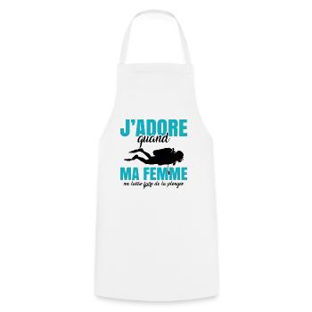 Sport Plongée Idée Cadeau Mer Vacances Hobby Apnée - Tablier de cuisine - blanc - Devant - AI Model Male 185 dark (185cm)