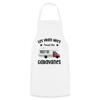 Les Vrais Mecs Trient Des Caravanes - Tablier de cuisine - blanc - Devant - AI Model Male 185 dark (185cm)