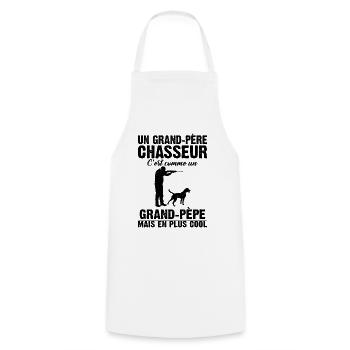 Grand-père Chasseur Anniversaire Cadeau Cool Noël - Tablier de cuisine - blanc - Devant - AI Model Male 185 dark (185cm)