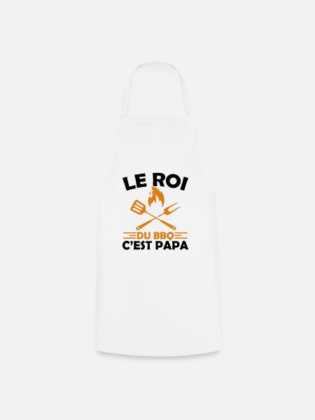 Le Roi Du Bbq C'est Papa Fête Des Pères Cadeau Bbq - Tablier de cuisine - blanc