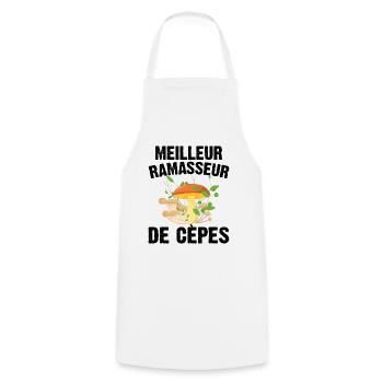 Meilleur Ramasseur De Cèpes Champignon Cadeau Cèpe - Tablier de cuisine - blanc - Devant - AI Model Male 185 dark (185cm)