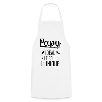 Papy Idéal Le seul L'unique - Tablier de cuisine - blanc - Devant - AI Model Male 185 dark (185cm)