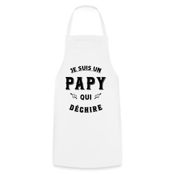 Je suis un papy qui déchire - Tablier de cuisine - blanc - Devant - AI Model Male 185 dark (185cm)