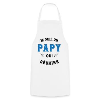 Je suis un papy qui déchire - Tablier de cuisine - blanc - Devant - AI Model Male 185 dark (185cm)