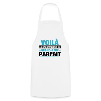 Grand-père Parfait Cadeau Fête Des Pères Papy Papi - Tablier de cuisine - blanc - Devant - AI Model Male 185 dark (185cm)