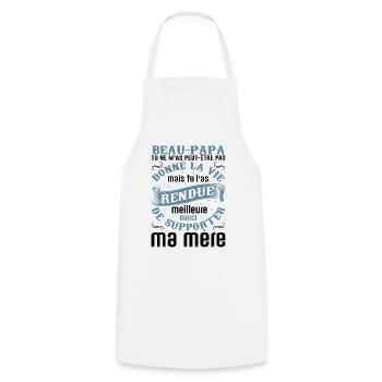 Beau-père Beau Papa Beaupère Beau-papa Amour Bonus - Tablier de cuisine - blanc - Devant - AI Model Male 185 dark (185cm)