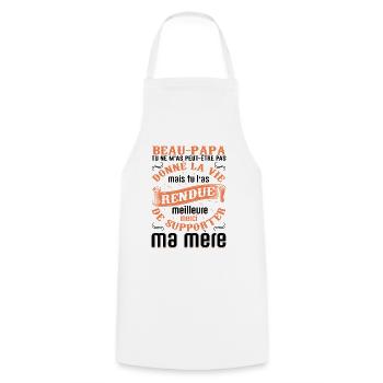 Beau-père Beau Papa Beaupère Beau-papa Amour Bonus - Tablier de cuisine - blanc - Devant - AI Model Male 185 dark (185cm)