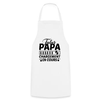Futur Papa Idée Cadeau Grossesse Naissance Humour - Tablier de cuisine - blanc - Devant - AI Model Male 185 dark (185cm)