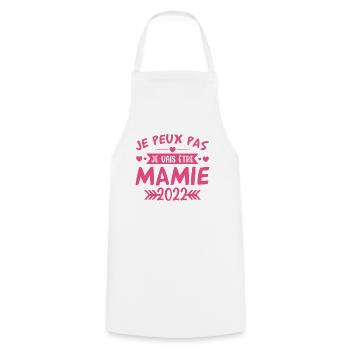 Mamie 2022 Cadeau Enceinte Maman Anniversaire Cool - Tablier de cuisine - blanc - Devant - AI Model Male 185 dark (185cm)