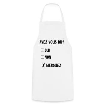 Homme qui a un trop bu - Tablier de cuisine - blanc - Devant - AI Model Male 185 dark (185cm)