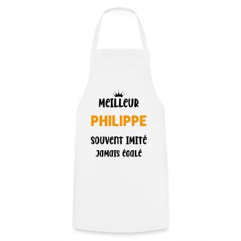 Homme humour prénom super meilleur philippe - Tablier de cuisine - blanc - Devant - AI Model Male 185 dark (185cm)