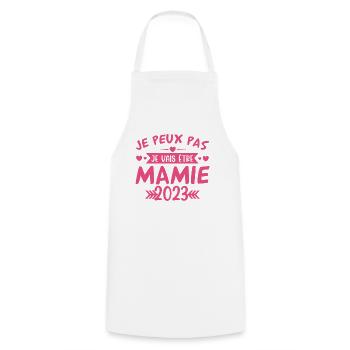Mamie 2023 Cadeau Enceinte Maman Anniversaire Cool - Tablier de cuisine - blanc - Devant - AI Model Male 185 dark (185cm)