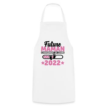 Future Maman 2022 Enceinte Idée Cadeau Amour Coeur - Tablier de cuisine - blanc - Devant - AI Model Male 185 dark (185cm)