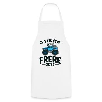 Idée Cadeau Frères Et Sœurs Grossesse Frère 2022 - Tablier de cuisine - blanc - Devant - AI Model Male 185 dark (185cm)