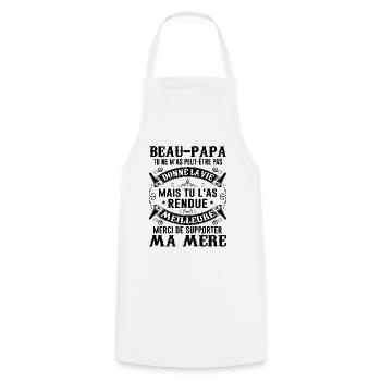 Papa Fête Des Pères Cadeau Beau Papa Famille Père - Tablier de cuisine - blanc - Devant - AI Model Male 185 dark (185cm)