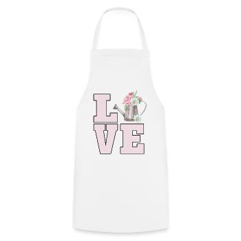 Gardening Lover Cute Floral Watering Can Flower - Cooking Apron - white - Front - AI Model Male 185 dark (185cm)