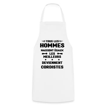 Les Meilleurs Hommes Deviennent Cordistes - Tablier de cuisine - blanc - Devant - AI Model Male 185 dark (185cm)