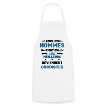 Les Meilleurs Hommes Deviennent Cordistes - Tablier de cuisine - blanc - Devant - AI Model Male 185 dark (185cm)