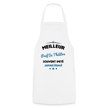 Prof De Théâtre Cadeau Humour Personnalisé - Tablier de cuisine - blanc - Devant - AI Model Male 185 dark (185cm)