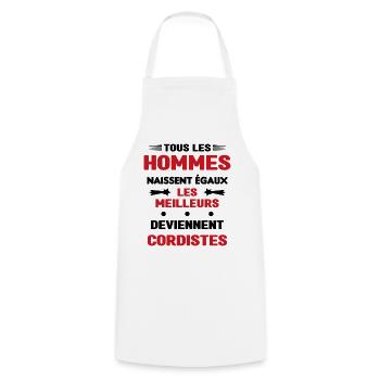 Les Meilleurs Hommes Deviennent Cordistes - Tablier de cuisine - blanc - Devant - AI Model Male 185 dark (185cm)
