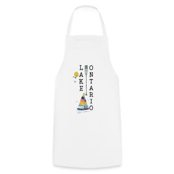 Lake Ontario Vacation Lake House Boating Gift - Cooking Apron - white - Front - AI Model Male 185 dark (185cm)