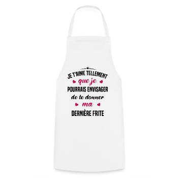 Je t'aime tellement que je pourrais donner frite - Tablier de cuisine - blanc - Devant - AI Model Male 185 dark (185cm)
