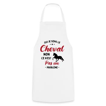 Oui Je Sens Le Cheval non ce n est pas un problème - Tablier de cuisine - blanc - Devant - AI Model Male 185 dark (185cm)