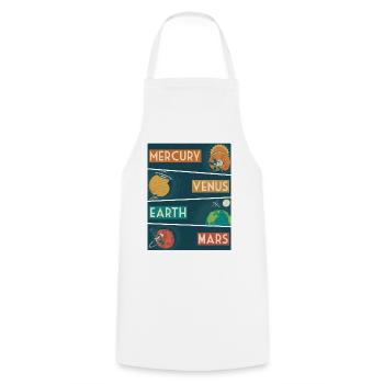 Solar System Planets Outer Space Science - Cooking Apron - white - Front - AI Model Male 185 dark (185cm)