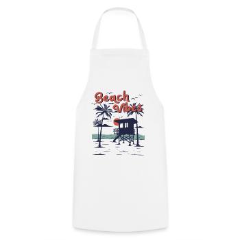 Beach Vibes Summer Vacation Beach Sunset Ocean - Cooking Apron - white - Front - AI Model Male 185 dark (185cm)