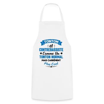 Tonton et Contrebassiste comme un tonton normal - Tablier de cuisine - blanc - Devant - AI Model Male 185 dark (185cm)