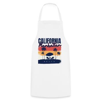 Manhattan Beach Kalifornien Urlaub Ocean Palm - Kochschürze - Weiß - Vorne - AI Model Male 185 dark (185cm)